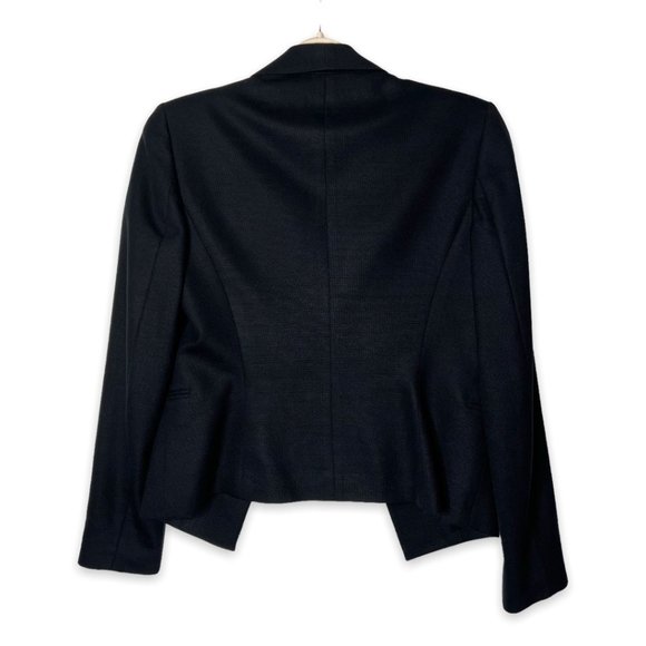 Theory Lanao Ferrano Virgin Wool Charcoal Black Blazer Size 4 - Picture 2 of 5